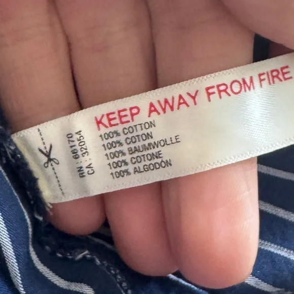 Anthropologie LyreBird Tie Front Halter Top Navy Stripe Cotton NWT XL - Picture 7 of 9